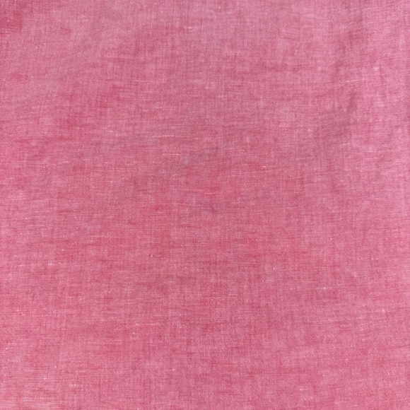 Perry Ellis Mens Washable Linen Blend Short Sleeve Button Down Shirt Pink Large - Picture 6 of 11